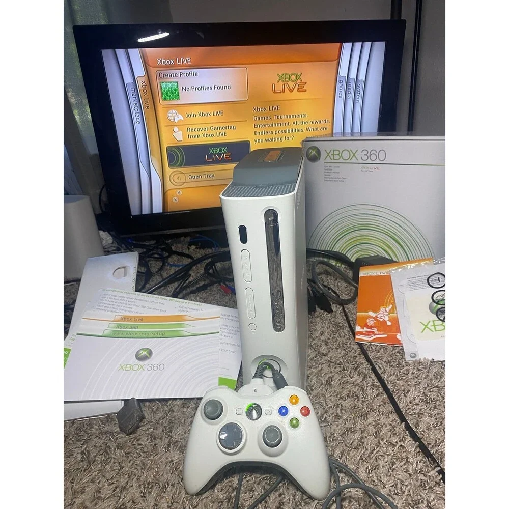 Xbox 360 Console with Rare Blades Dashboard 2.0.6690 seal intact WORKS in Box